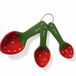 Target Strawberry Ceramic Measuring Spoons 3-Piece NWT